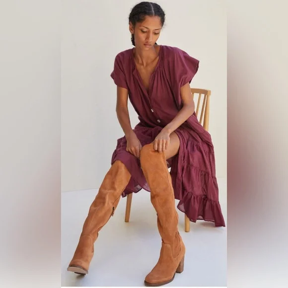 🆕 Kelsi Dagger Suede Over-the-Knee Boots - Logan - Chestnut - Oil Cow Suede - Picture 16 of 16
